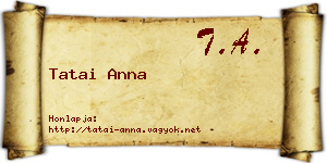 Tatai Anna névjegykártya
